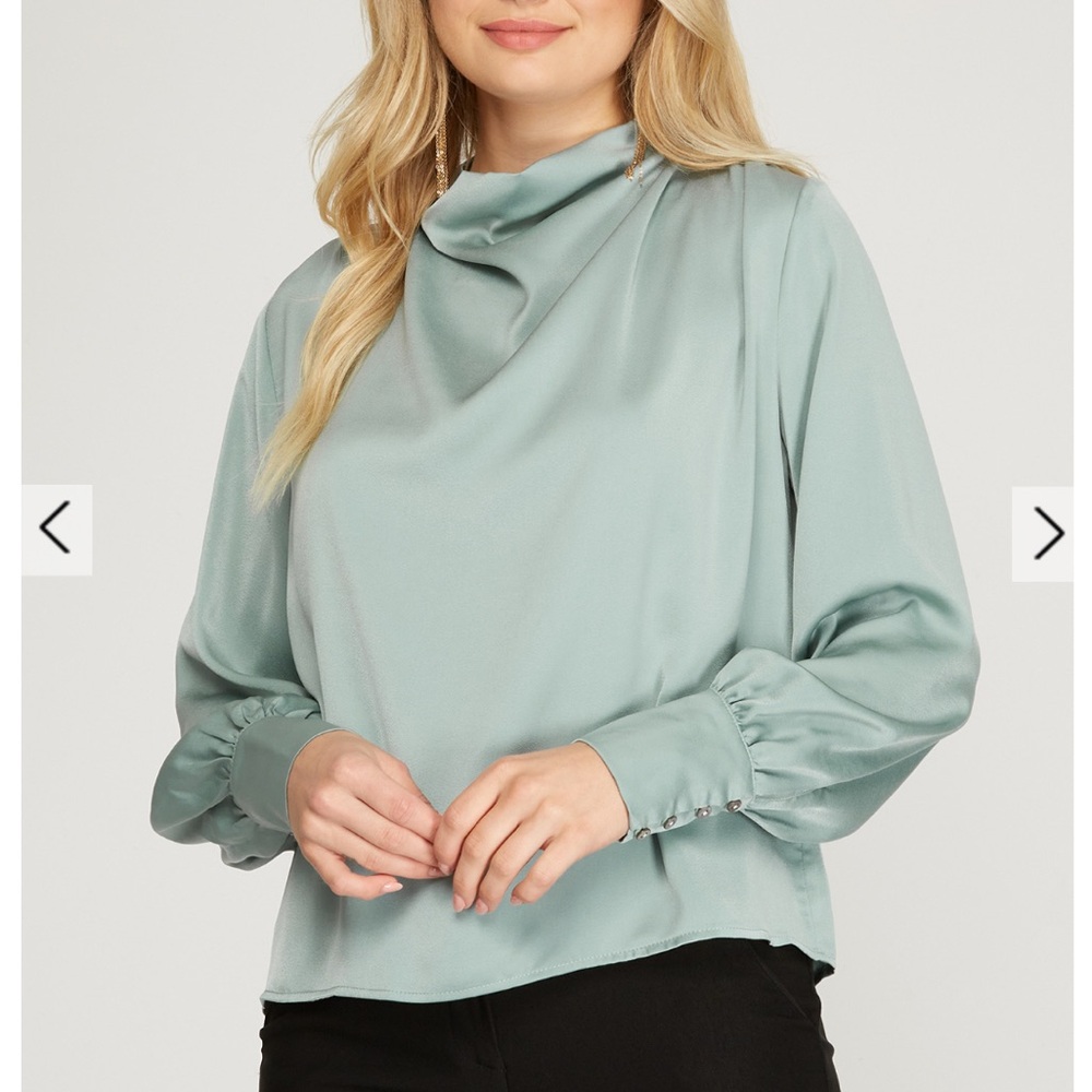 Whispering Tide Satin Blouse